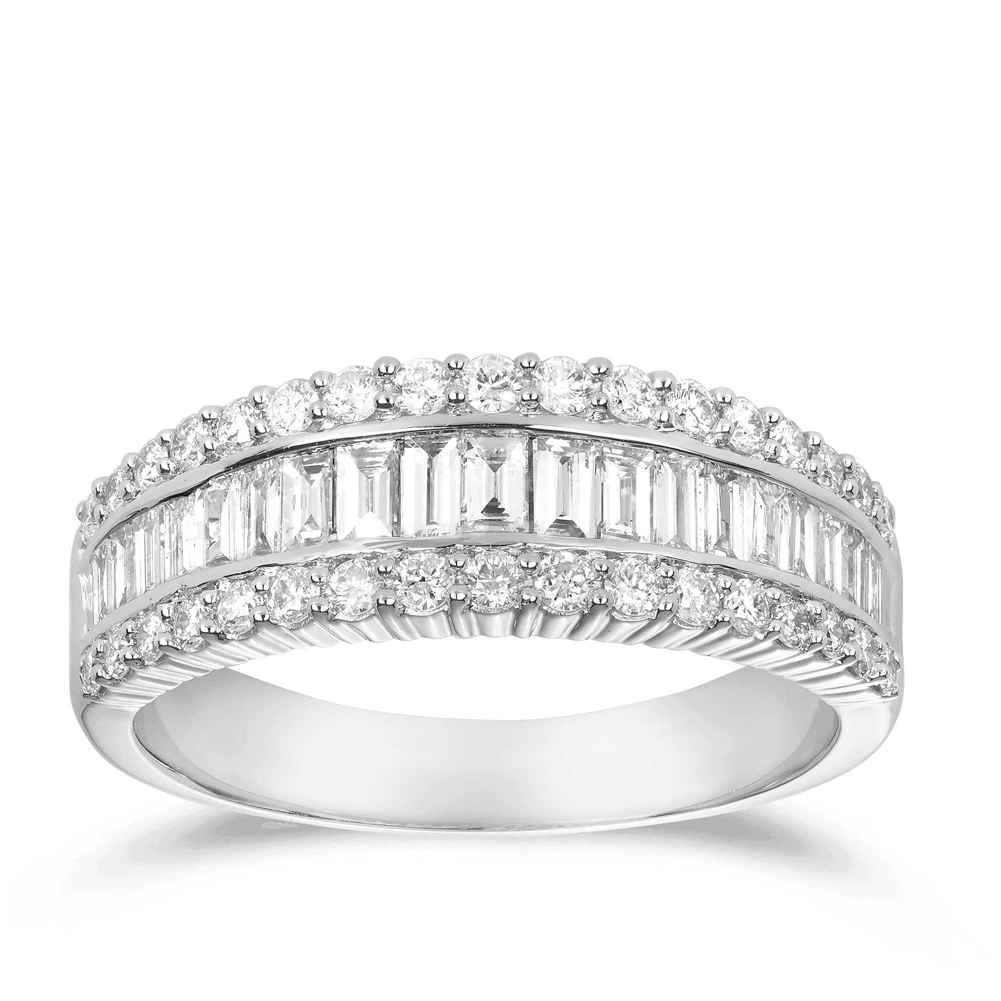 1ct TW Diamond Baguette Ring in 18ct White Gold