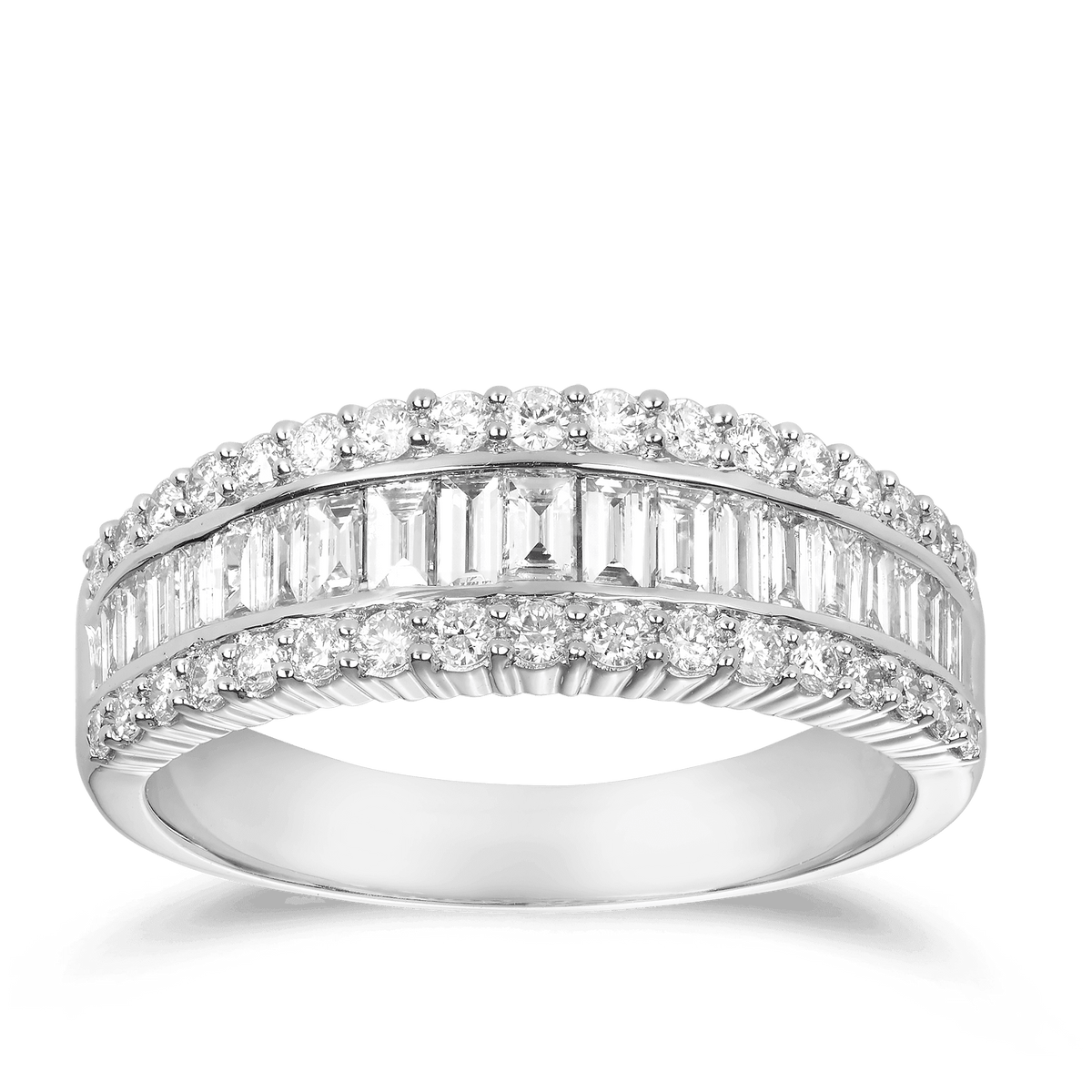 1ct TW Diamond Baguette Ring in 18ct White Gold - Wallace Bishop