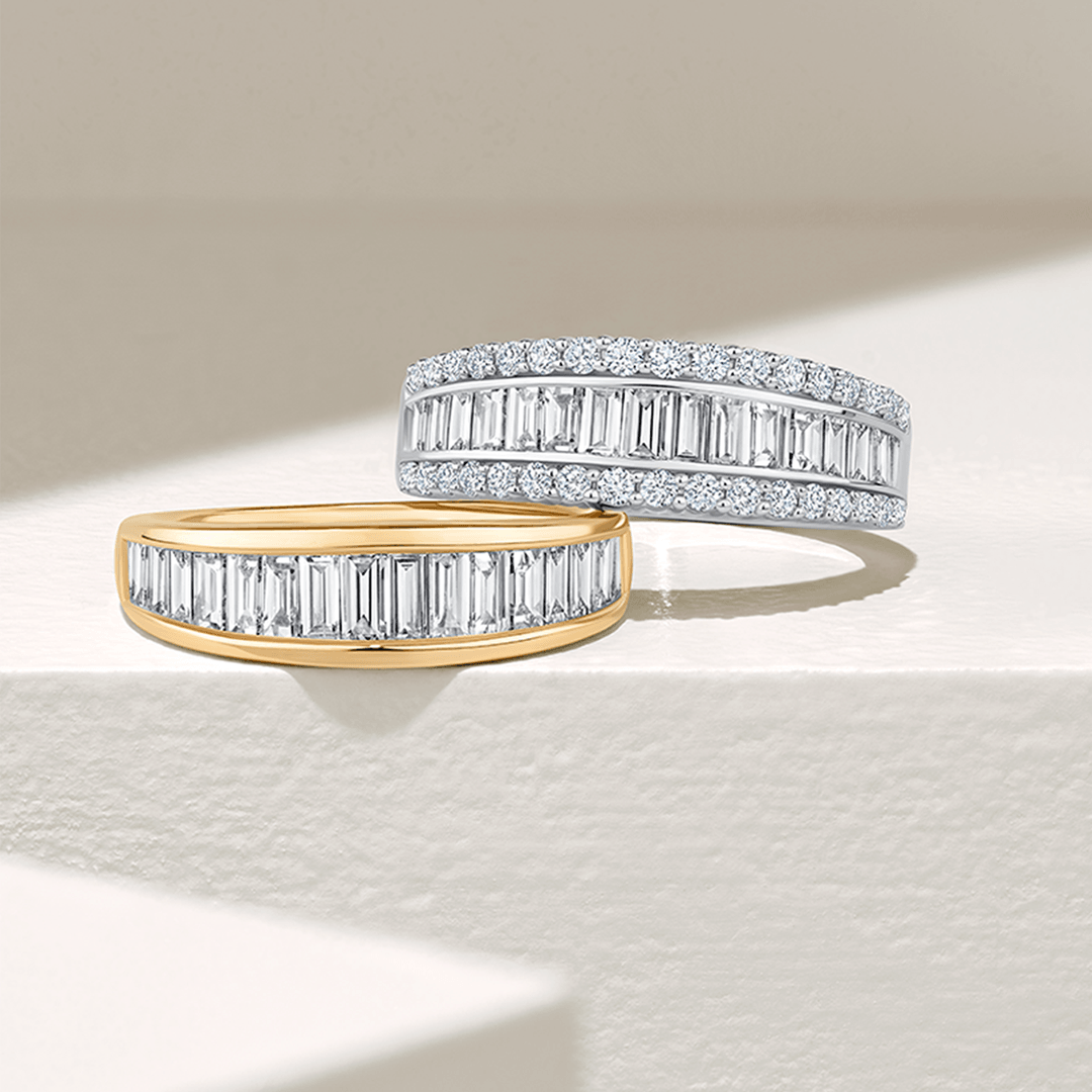 Baguette diamond ring gold deals