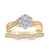 1ct TW Diamond Engagement & Bridal Set in 9ct Yellow Gold - Wallace Bishop