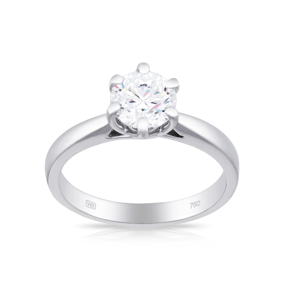 1ct TW Diamond Solitaire Engagement Ring in 18ct White Gold - Wallace Bishop