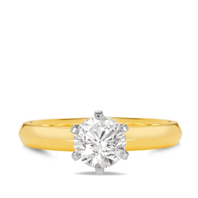 1ct TW Diamond Solitaire Engagement Ring in 18ct Yellow & White Gold - Wallace Bishop