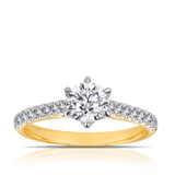 1.00ct TW Diamond Solitaire Engagement Ring in 18ct Yellow & White Gold