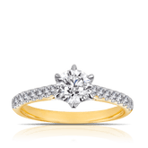 1ct TW Diamond Solitaire Engagement Ring in 18ct Yellow & White Gold - Wallace Bishop