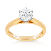 1ct TW Diamond Solitaire Engagement Ring in 18ct Yellow and White - Wallace Bishop