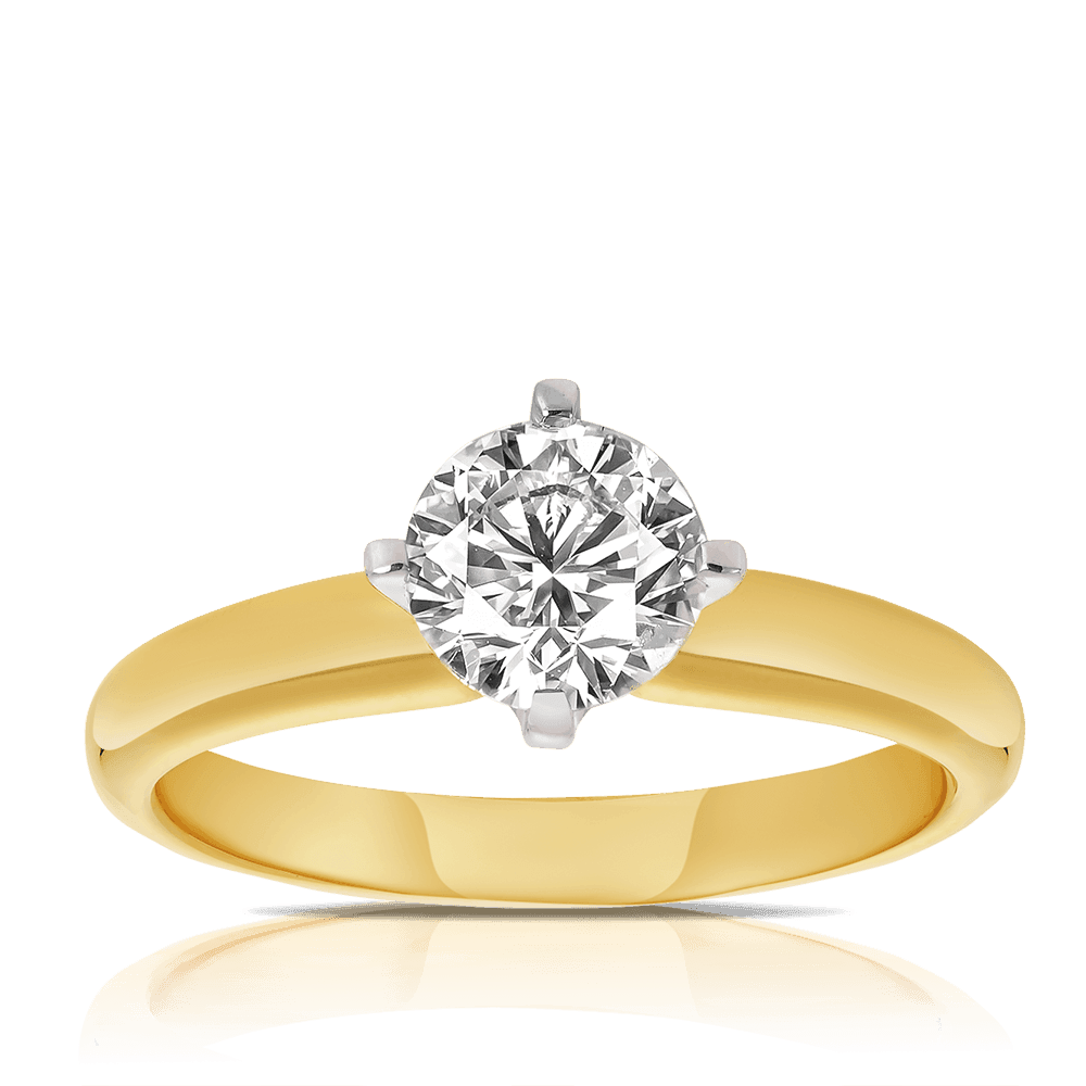 1ct TW Diamond Solitaire Engagement Ring in 18ct Yellow Gold - Wallace Bishop