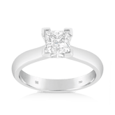 1ct TW Diamond Solitaire Square Engagement Ring in 18ct White Gold - Wallace Bishop