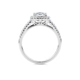 1.00ct TW Diamond Cluster Square Halo Engagement Ring in 9ct White Gold