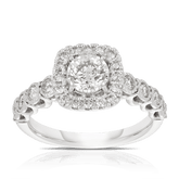 1ct TW Diamond Square Halo Engagement Ring in 9ct White Gold - Wallace Bishop