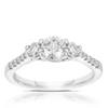 1ct TW Diamond Three Stone Engagement Ring in 9ct White Gold - Wallace Bishop