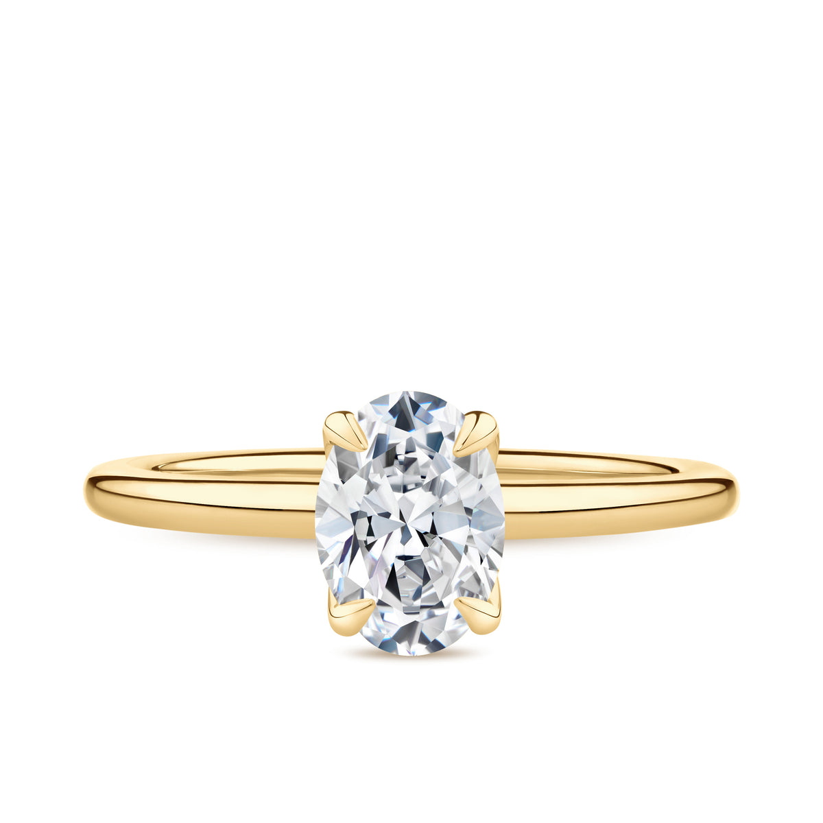 1.50ct Solitaire Oval-Cut GIA-Certified Lab Grown Diamond Engagement Ring in 18ct Yellow Gold