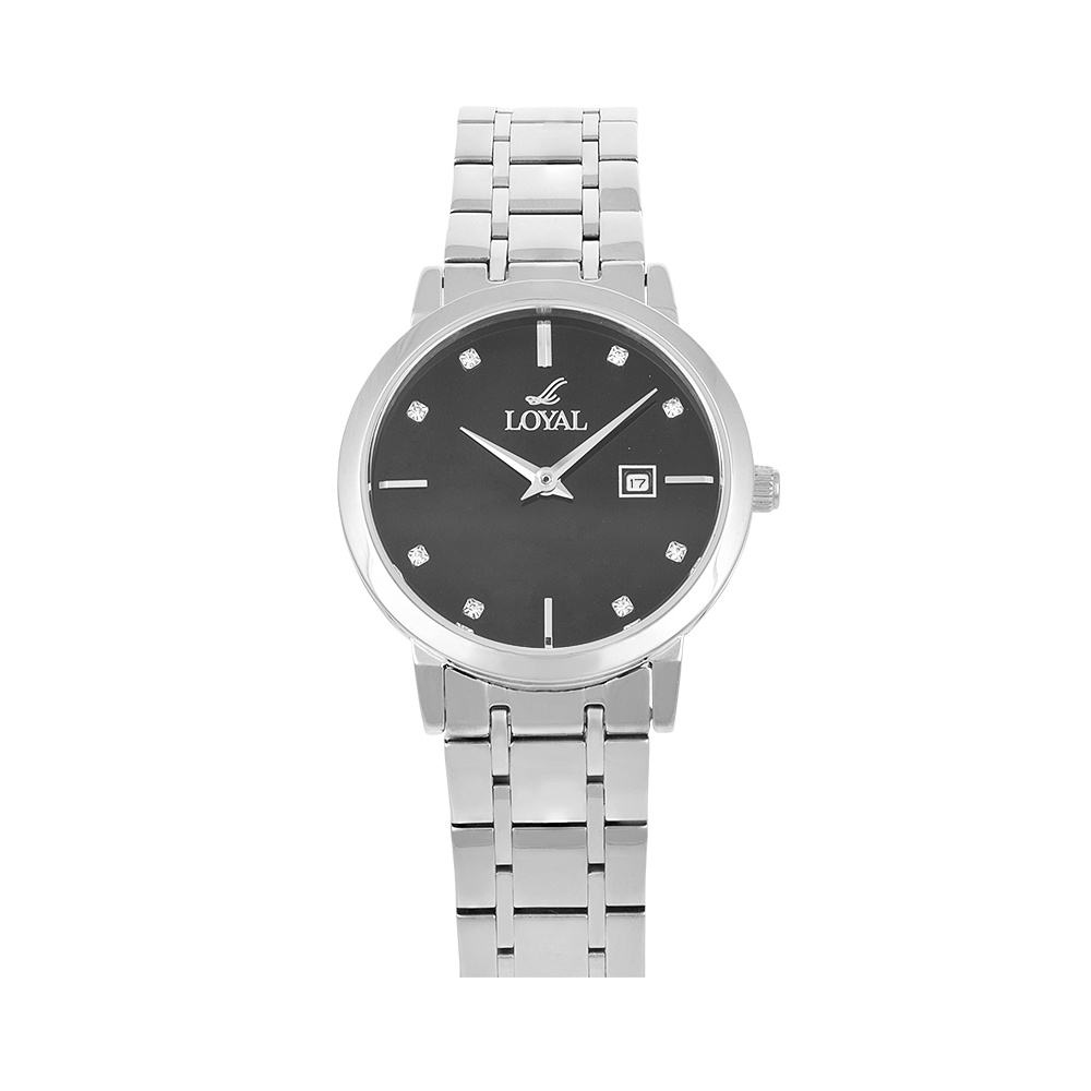 Loyal Women's Stainless Steel Quartz Watch Black Dial