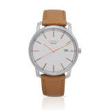 Loyal Enigma Men's Leather Strap Dress Watch