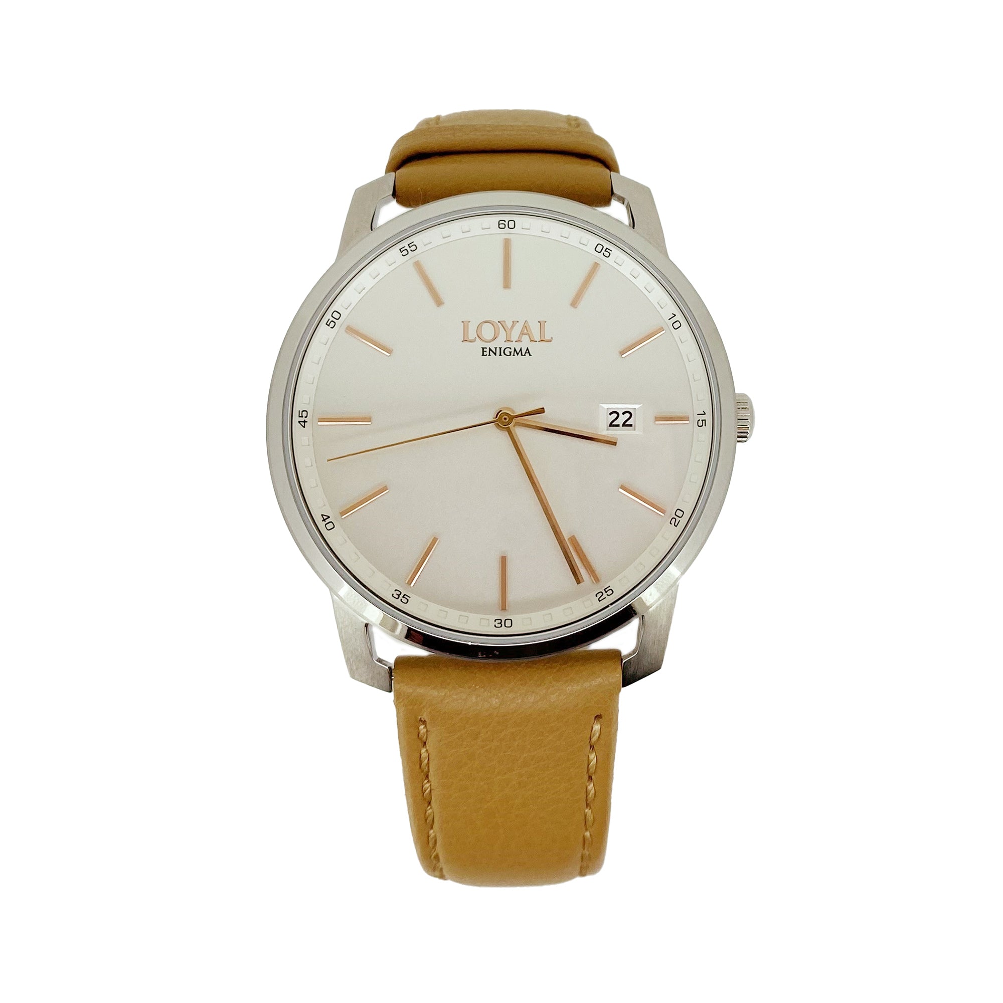 Loyal Enigma Men's Leather Strap Dress Watch