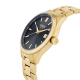 Three-quarter angle view of the Loyal Academy Gold Sports Watch, reference 03R85MBZ2, showing the case profile and bracelet construction. The 40mm case sits comfortably on the wrist, suited to both everyday and active wear.