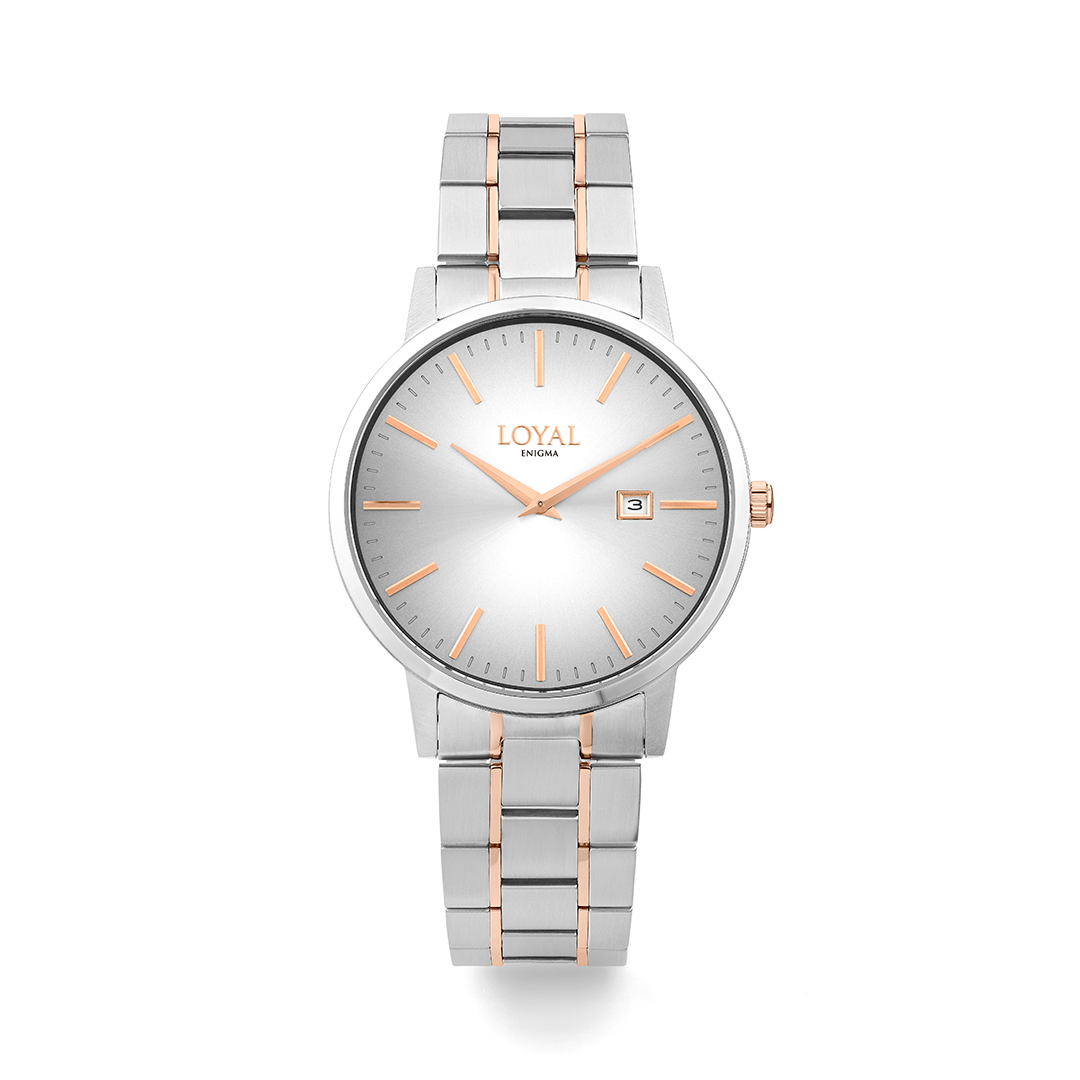 Loyal Enigma Men's 41mm Stainless Steel & Rose IP Quartz Watch