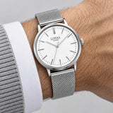 Loyal Academy Quartz Men's 39mm Watch 05C75MB01A - everyday silver watch on wrist