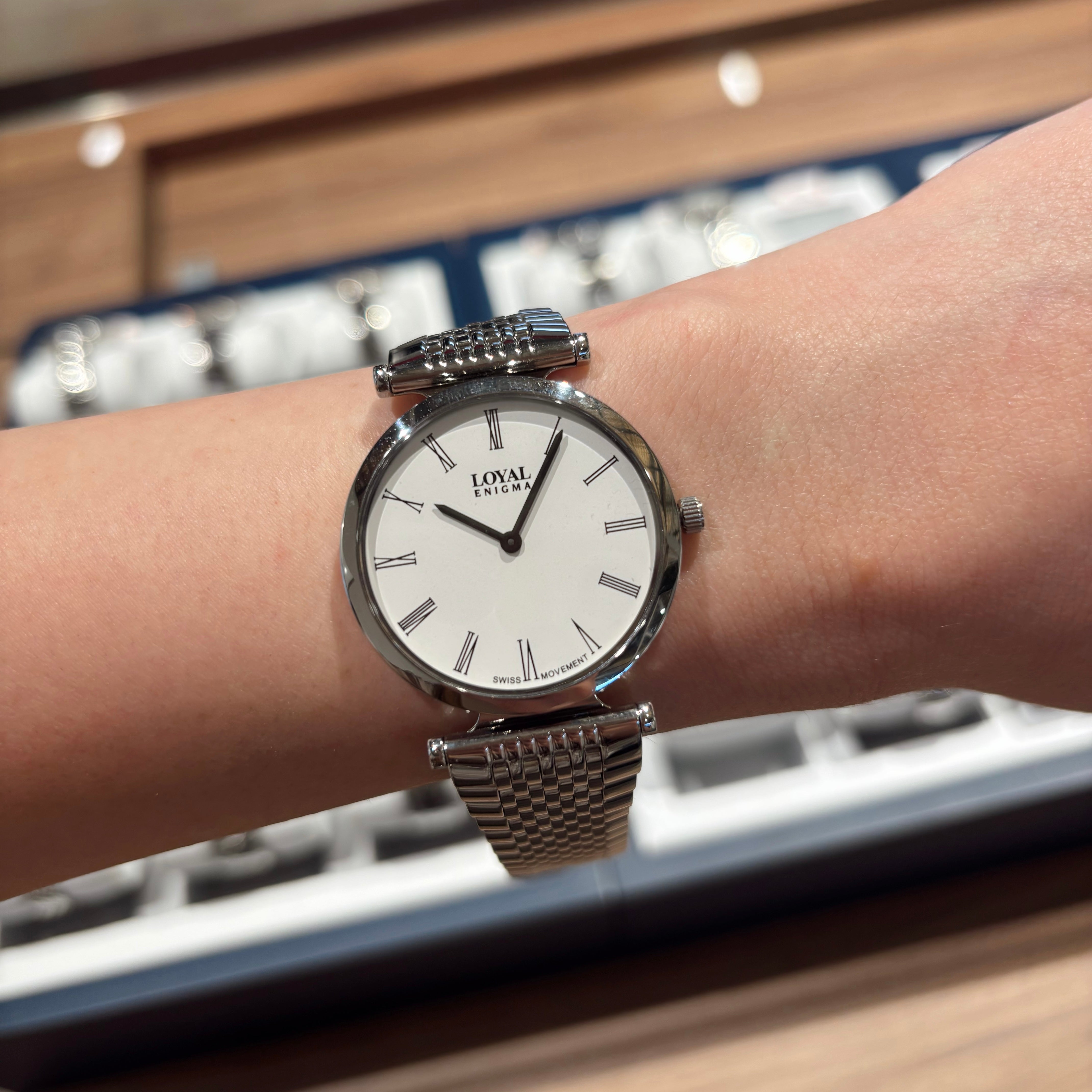 Loyal Enigma Men's Stainless Steel Roman Quartz Watch