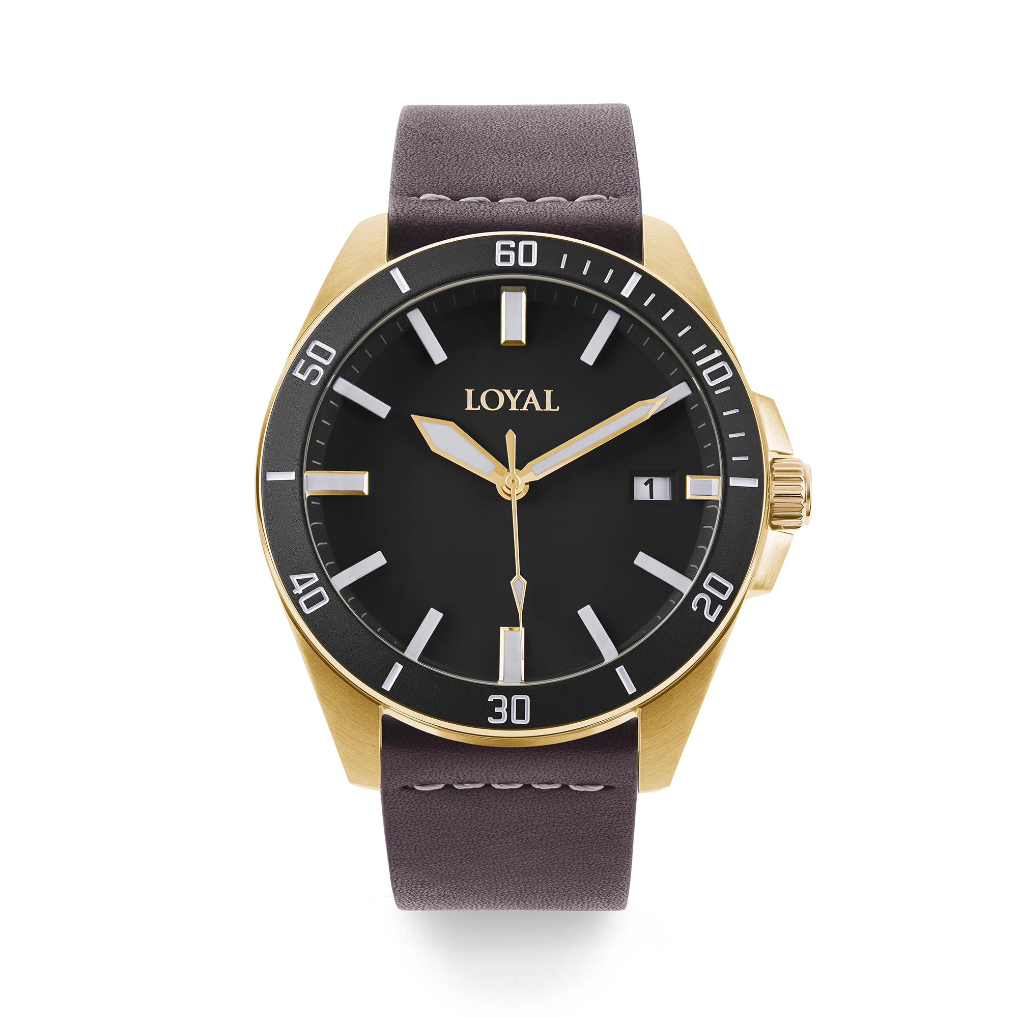 Loyal Academy Men's 44mm Gold PVD Quartz Watch