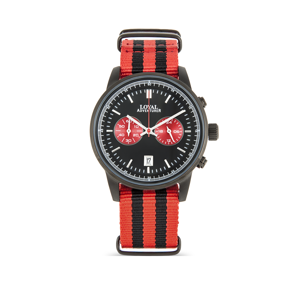 Loyal Adventurer Men's Black Plated Quartz Chronograph Watch