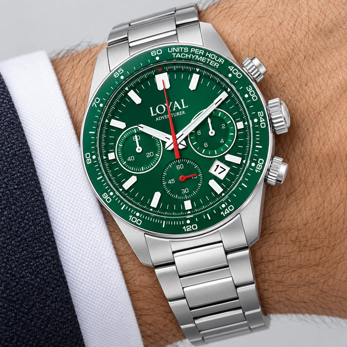 Loyal Adventurer Quartz Chronograph Men's 43mm Watch 05D48GBA1D - on wrist
