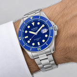 Loyal Conqueror Quartz Men's 44mm Watch 05C93GBA1B - on wrist, bright blue dial