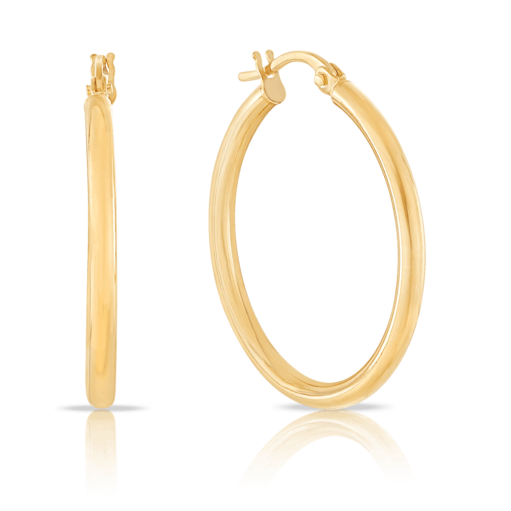 24x1mm Hoop Earrings in 9ct Yellow Gold - Wallace Bishop