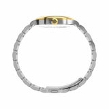 The Timex Waterbury Traditional Quartz 39mm Watch TW2Y91900 shows off its polished stainless steel case with a slightly domed mineral glass crystal. The case's clean profile suits both formal and casual dressing.