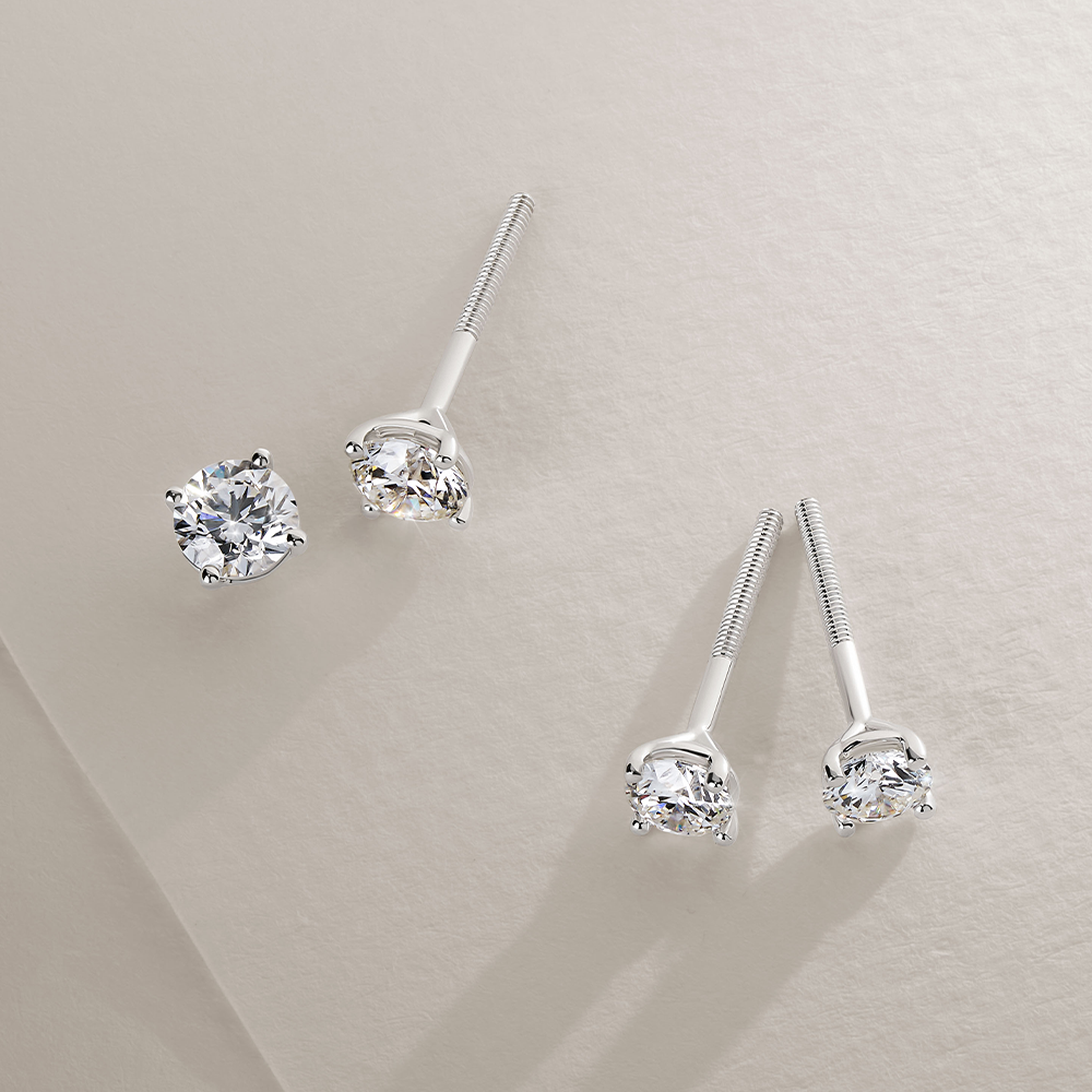 0.50ct TW Diamond Solitaire Earrings in 18ct White Gold