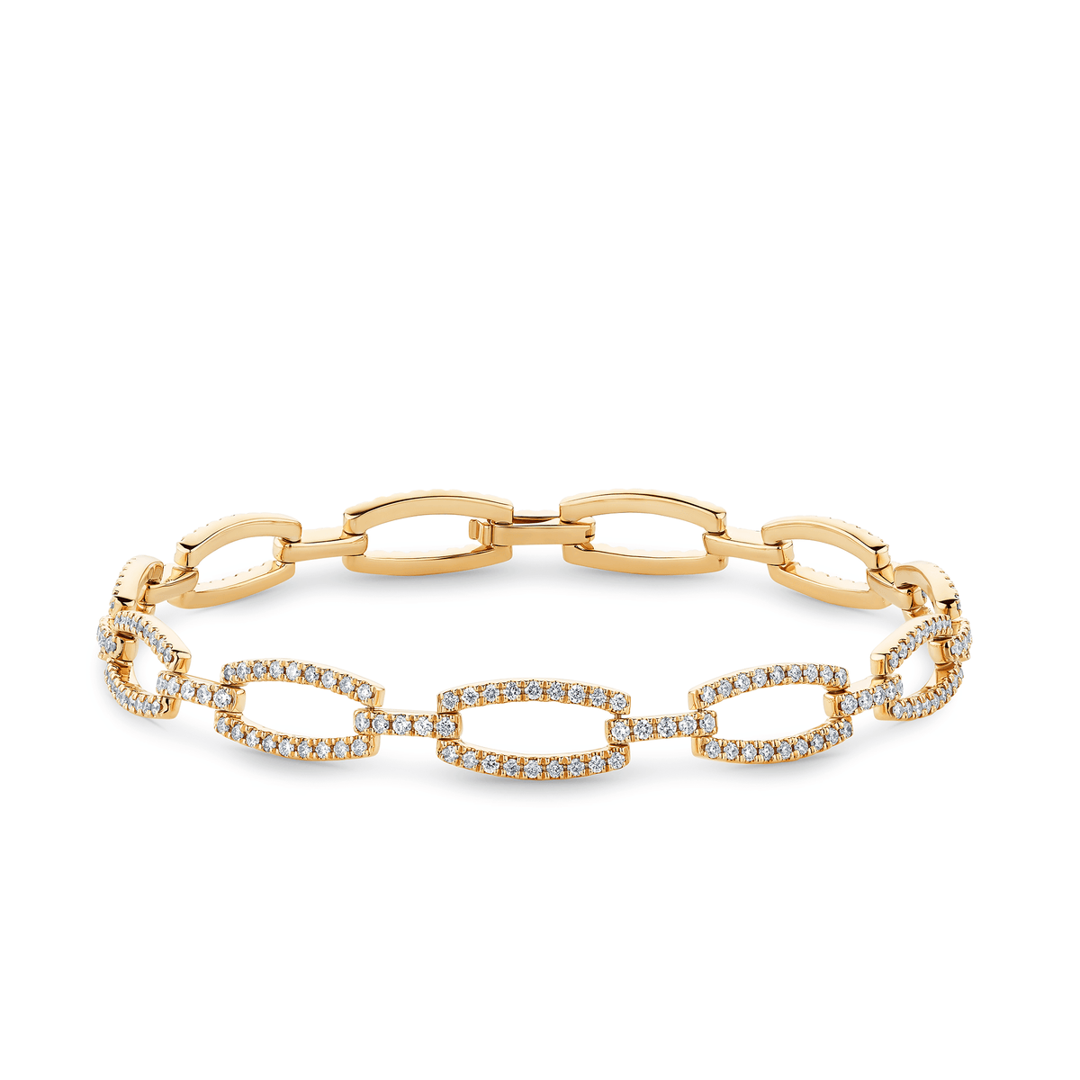 2ct TW Diamond Link Bracelet in 9ct Yellow Gold - Wallace Bishop