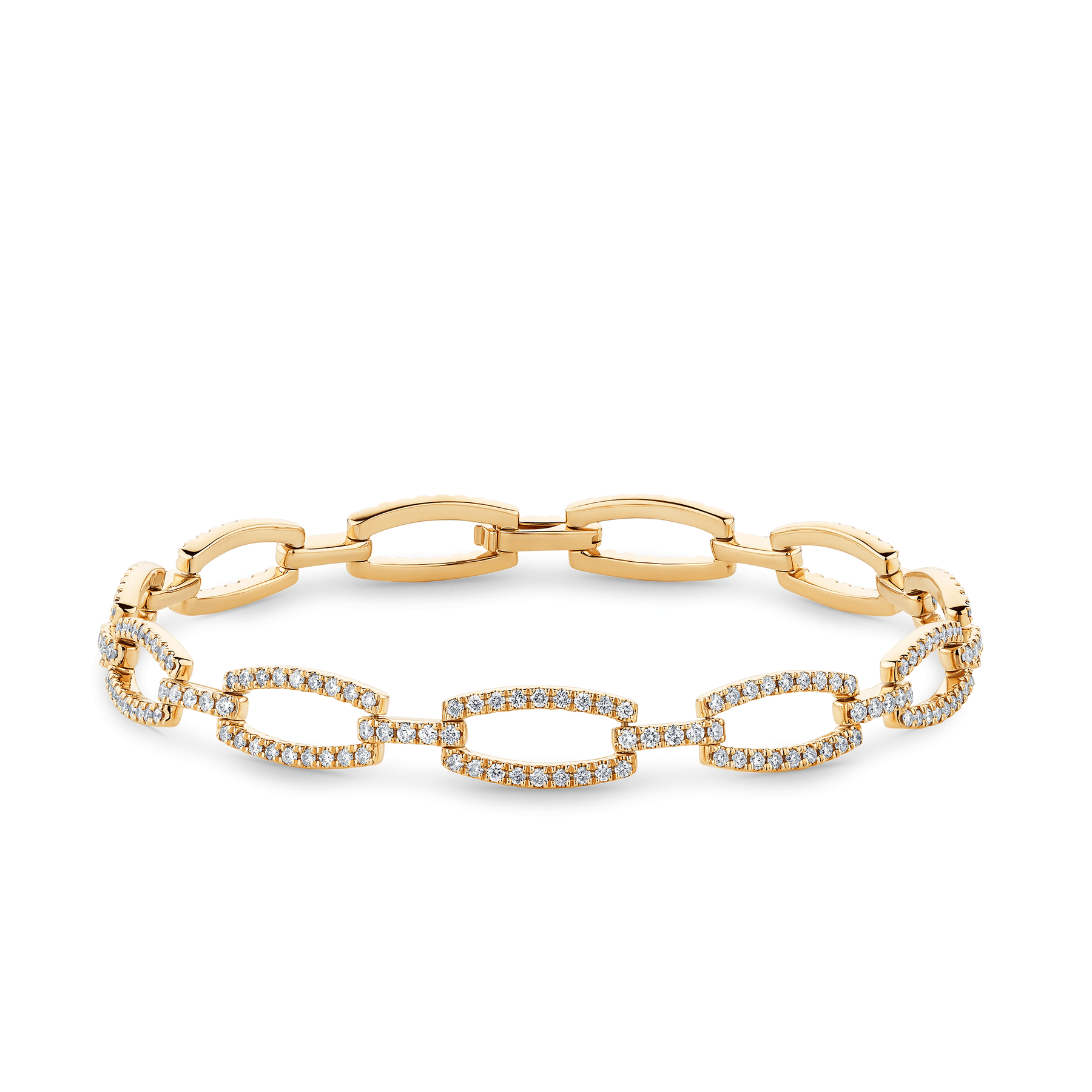 2ct TW Diamond Link Bracelet in 9ct Yellow Gold - Wallace Bishop