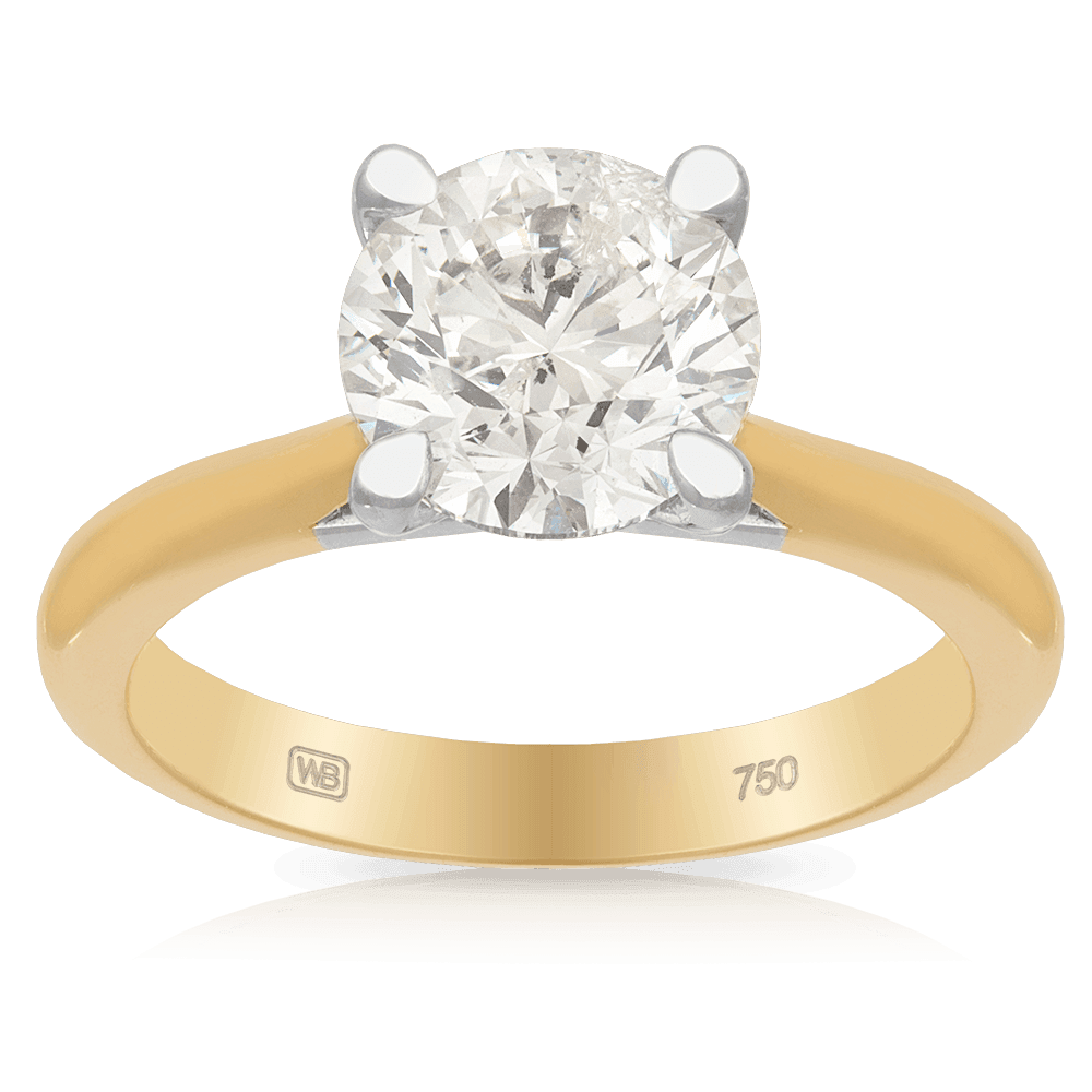 2ct TW Diamond Soliatire Engagement Ring in 18ct Yellow and White Gold - Wallace Bishop