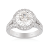 3.05ct TW Diamond Halo Engagement Ring in 18ct White Gold