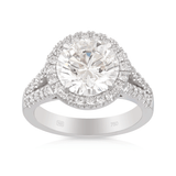 3.05ct TW Diamond Halo Engagement Ring in 18ct White Gold