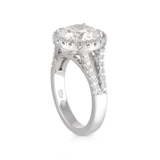 3.05ct TW Diamond Halo Engagement Ring in 18ct White Gold