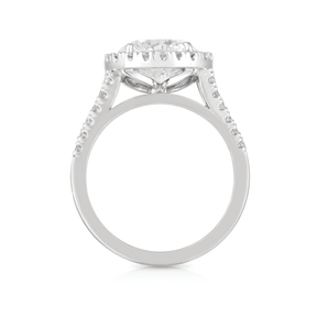 3.05ct TW Diamond Halo Engagement Ring in 18ct White Gold - Wallace Bishop