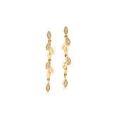 Helia™ Diamond Leaf Drop Stud Earrings in 9ct Recycled Gold