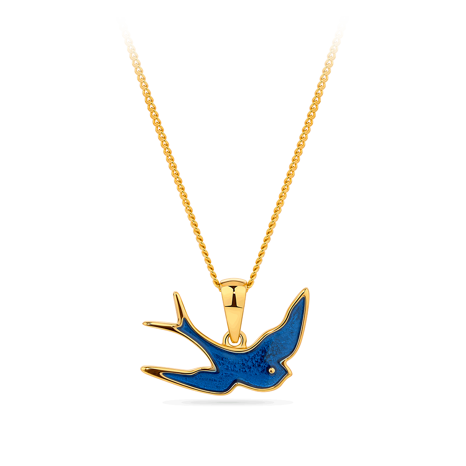 Bluebird of Happiness Pendant in 9ct Yellow Gold