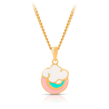Children's Rainbow Pendant in 9ct Yellow Gold & Enamel