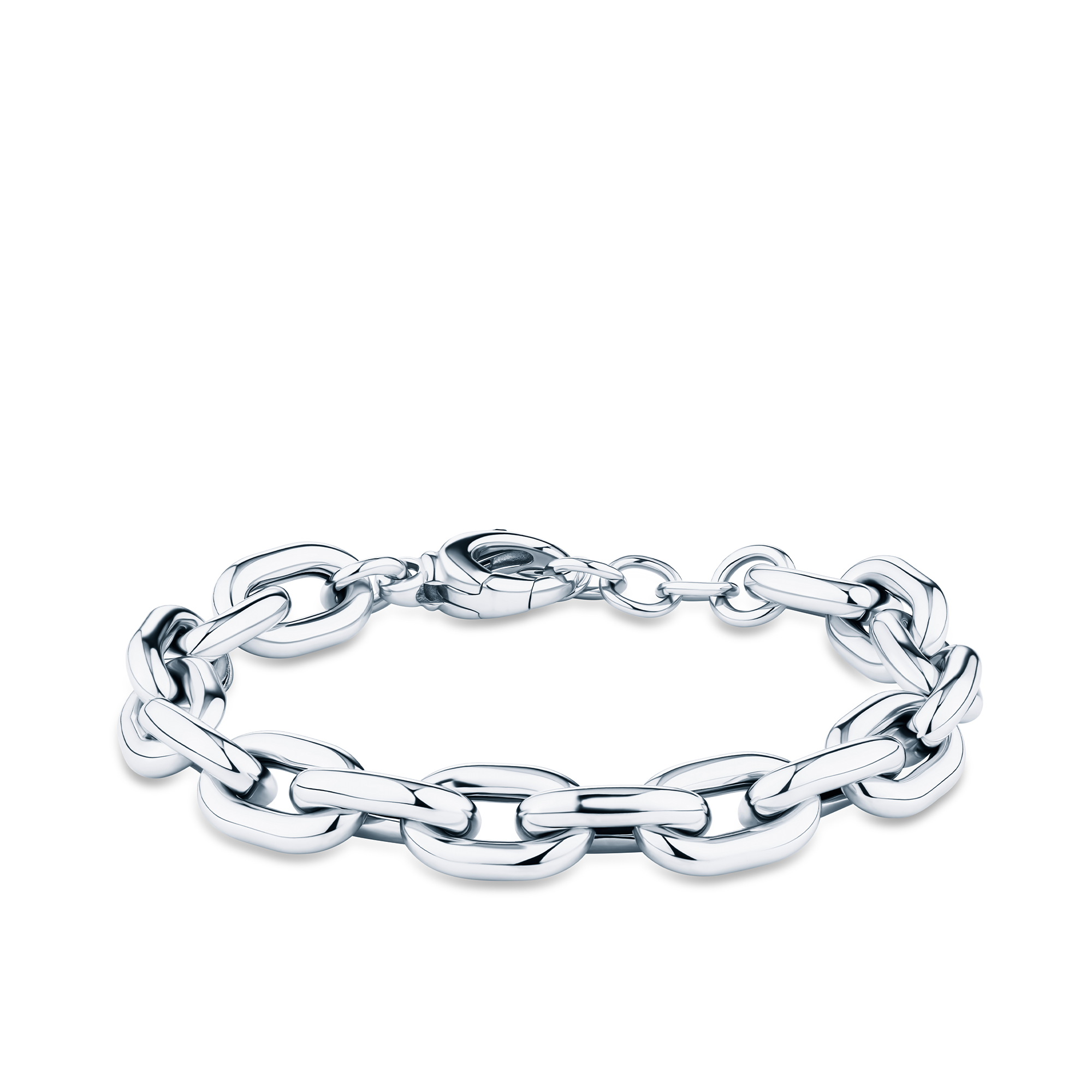 Hollow Chunky Link Bracelet in Sterling Silver