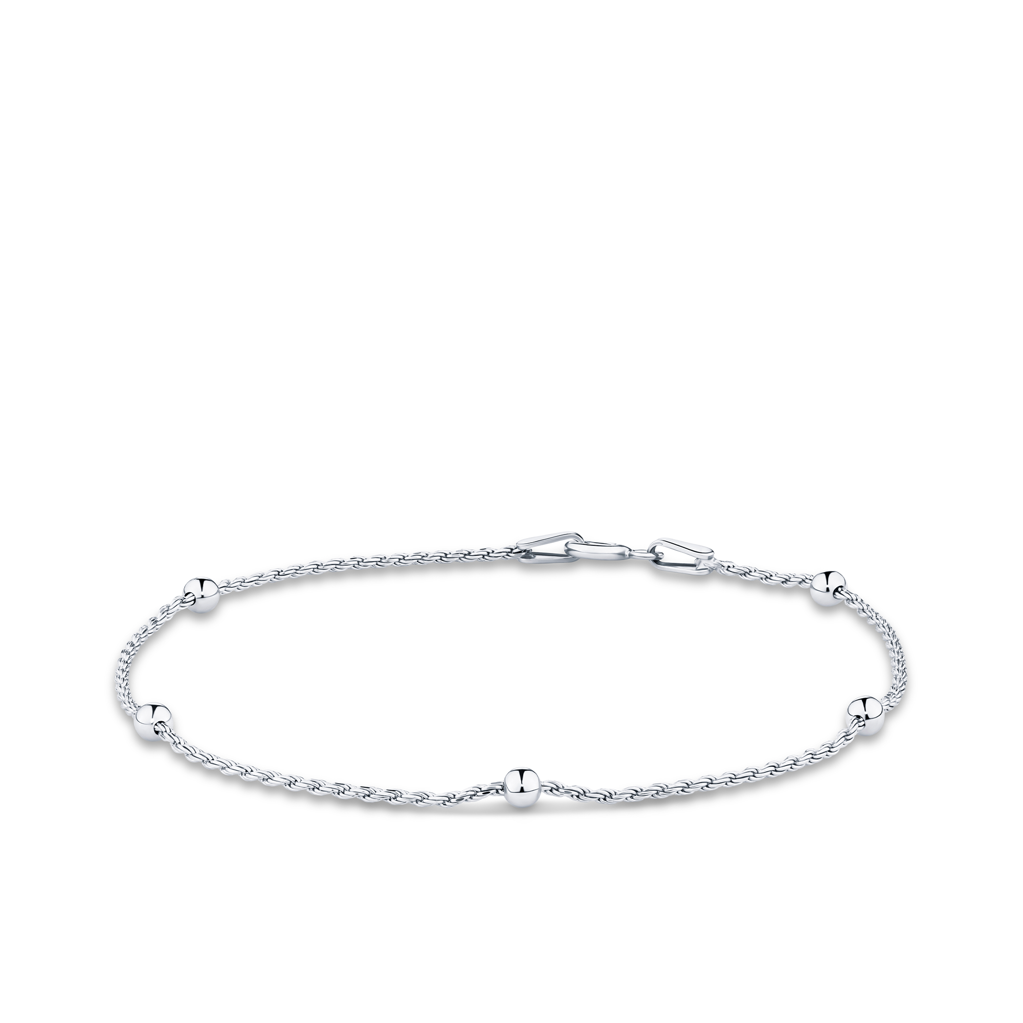19cm Ball Station Bracelet in Sterling Silver