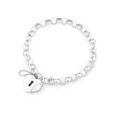 Heart Padlock Bracelet in Sterling Silver