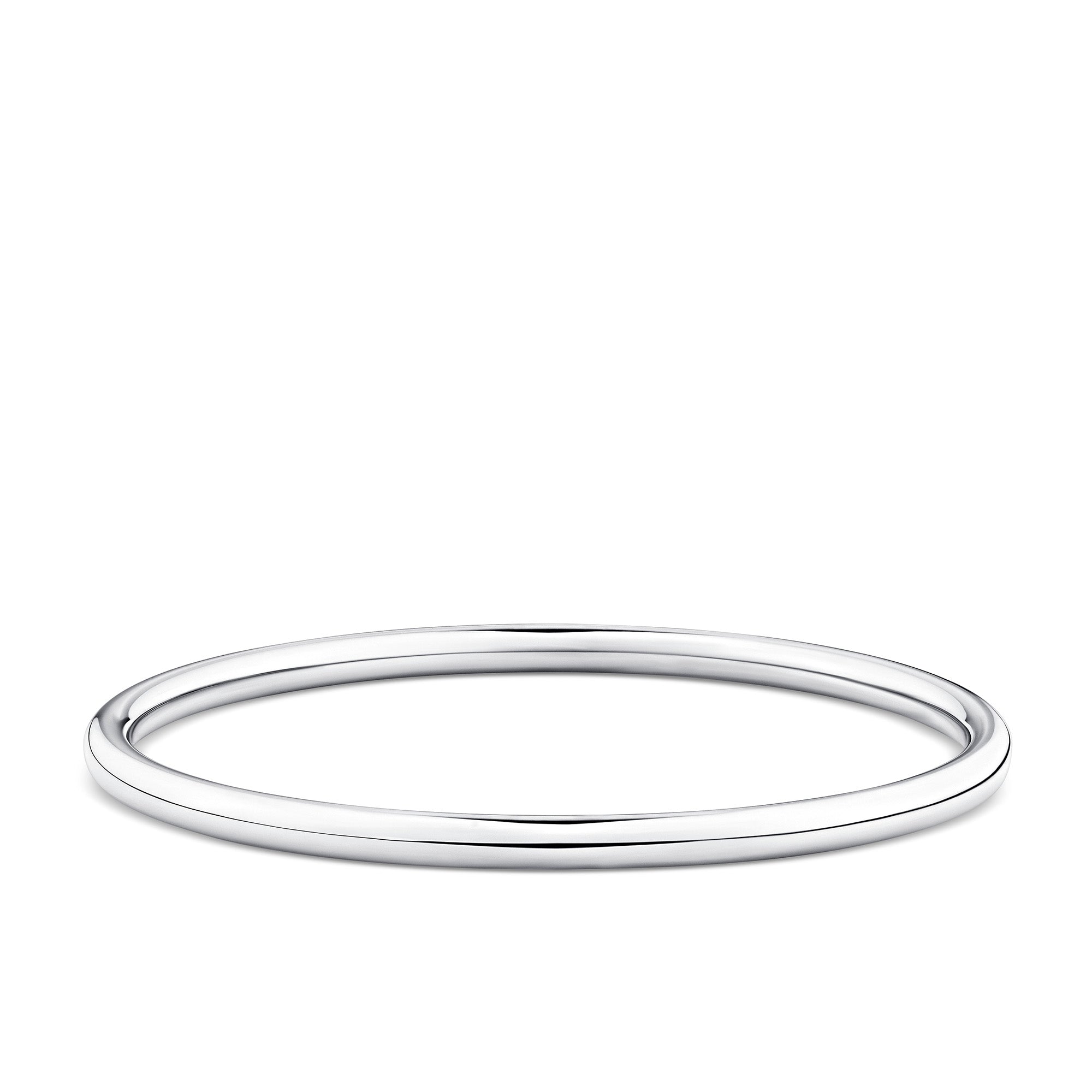 Round Bangle in Sterling Silver