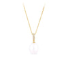 Freshwater Pearl and Diamond Pendant in 9ct Yellow Gold