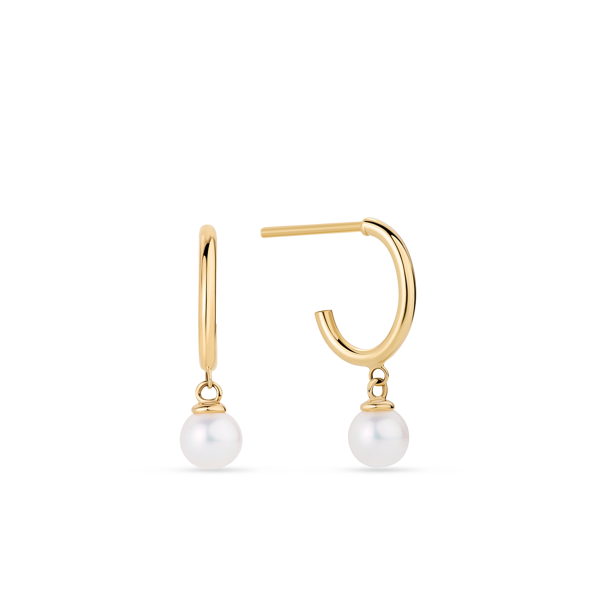 Freshwater Pearl Drop Earrings in 9ct Yellow Gold