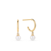 Freshwater Pearl Drop Earrings in 9ct Yellow Gold