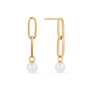 Freshwater Pearl Drop Earrings in 9ct Yellow Gold