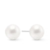 Freshwater Pearl Button Earrings in Sterling Silver