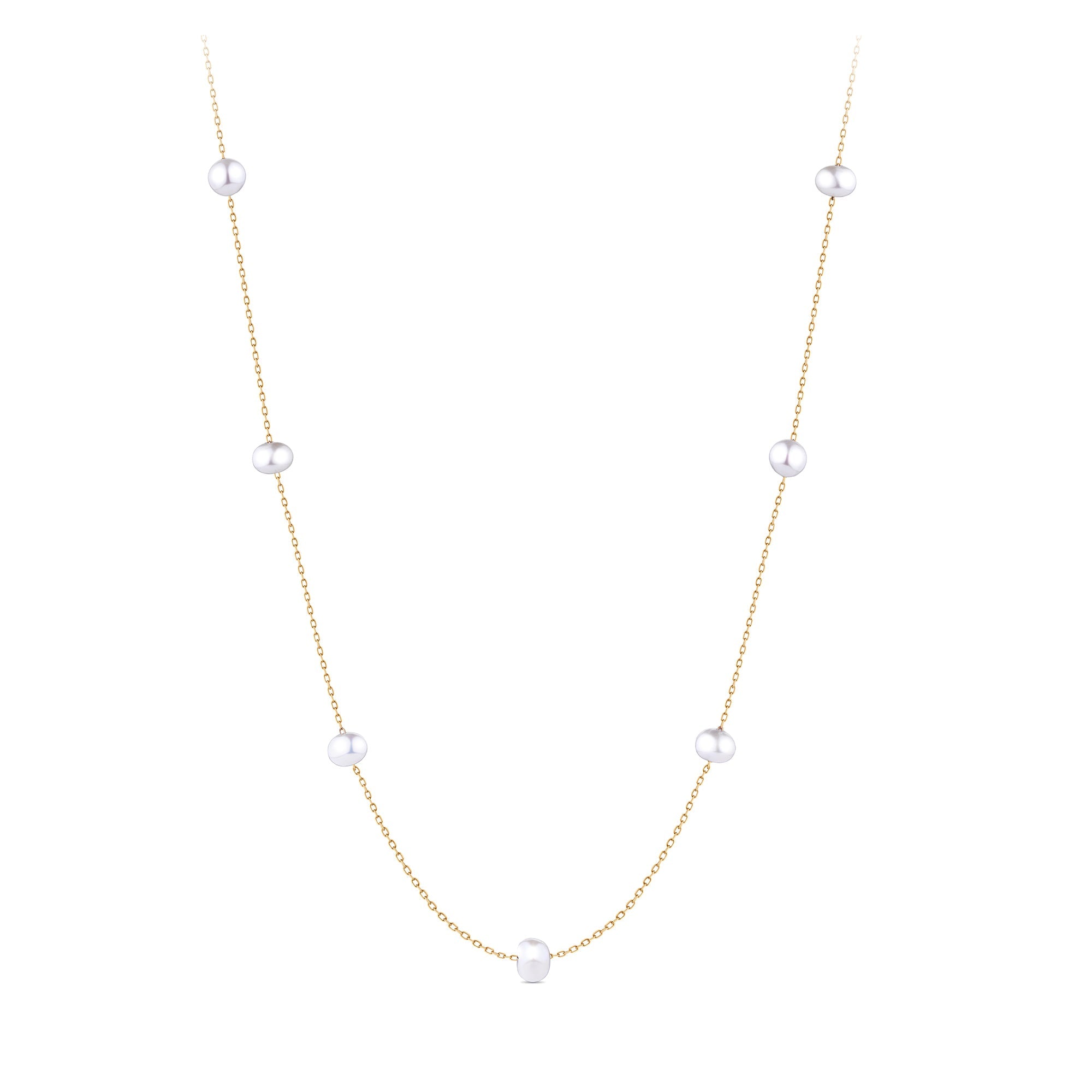 Freshwater Pearl Necklace in 9ct Yellow Gold