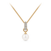 Freshwater Pearl and Cubic Zirconia Pendant in 9ct Yellow Gold